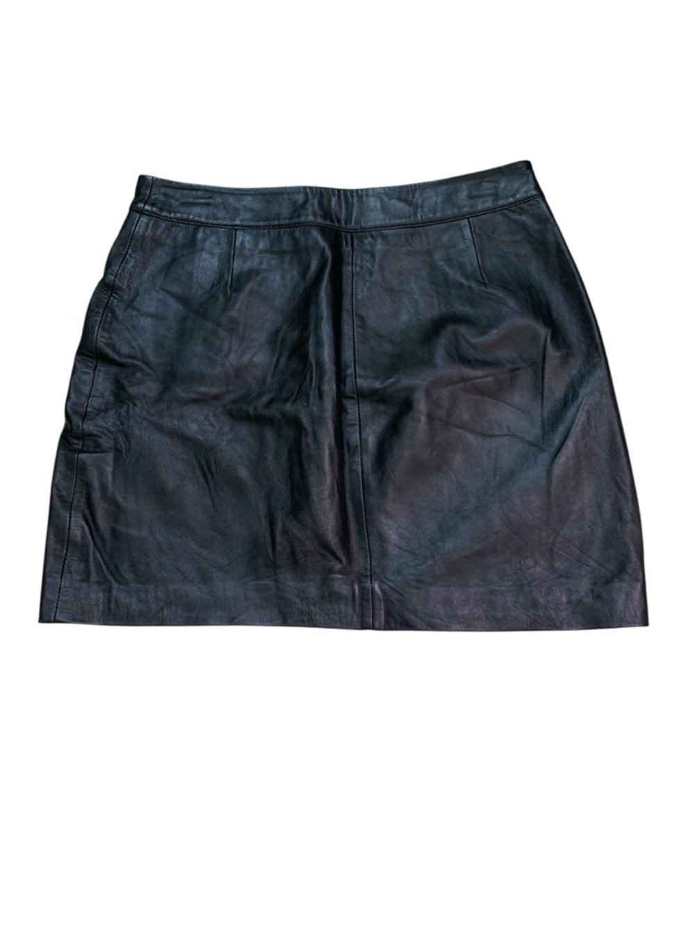 Nasty Gal Women’s Black Leather Mini Skirt Lamb Nappa Gold Zip Sexy Grunge 6